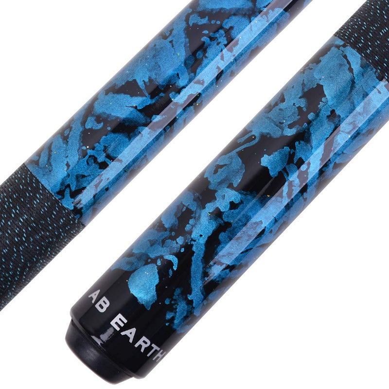 AB Earth 58 inch Hand-Painted Series 2-Piece Billaird Pool Cue Stick with Irish Linen Wrap (Blue, 21oz) - Image 1
